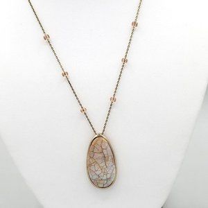 Lauren Conrad Signed Womens Gold Tone Chain Fashion Necklace Drop Pendant 17 in